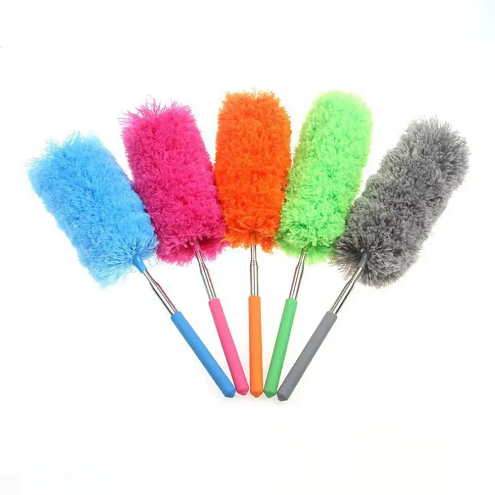 360 Electrostatic Dust Duster Telescopic Flexible Household Feather Duster Cleaning Tool Microfiber Dust Brush for Car Interiors