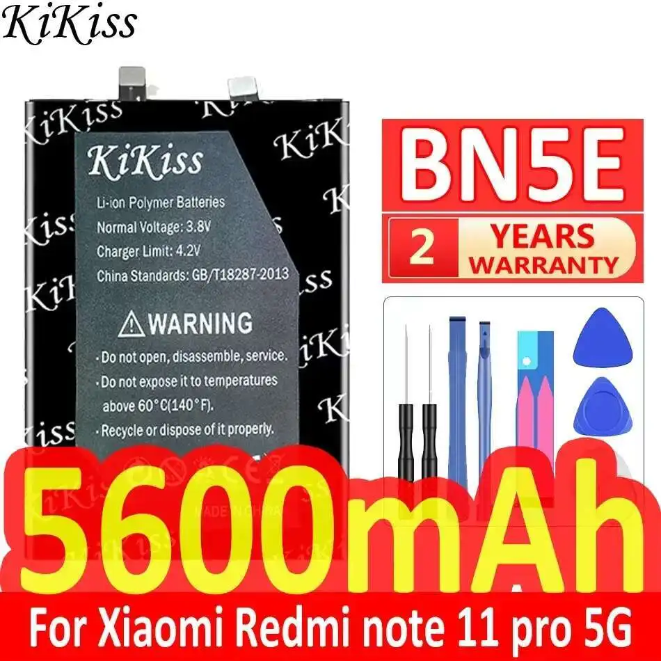 

For Xiaomi Redmi Note 11 Pro Note11 Pro 5G/POCO X4 Pro X4Pro 5G, BN5E 5600mAh Mobile Phone Battery