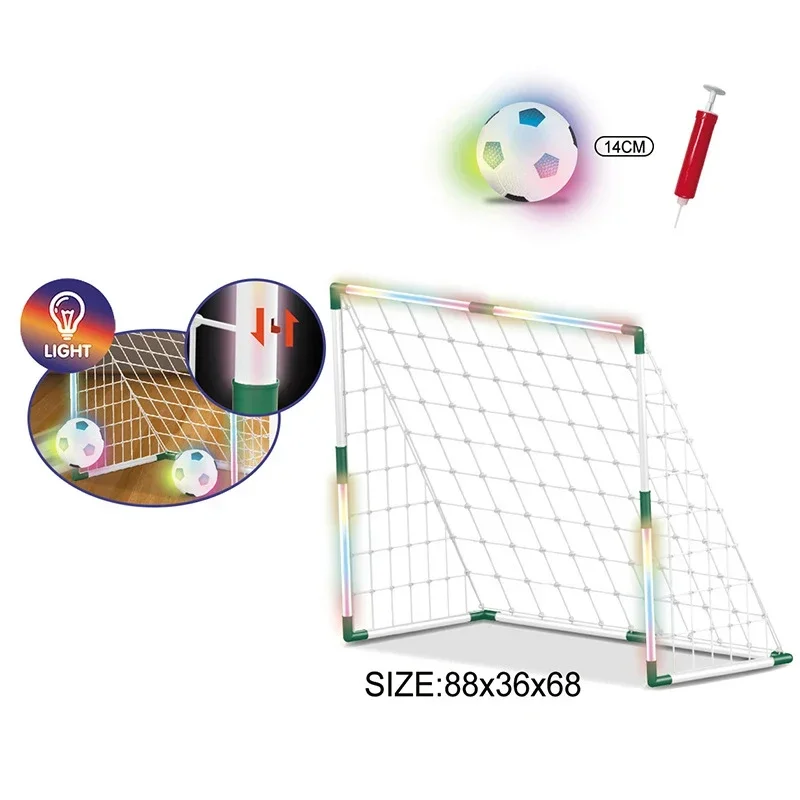 Giocattolo sportivo per porta da calcio con cancello da calcio per bambini pieghevole a LED con pallone Porta da calcio portatile per allenamento di calcio all'aperto