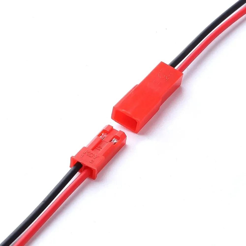 10 pasang 22 AWG JST konektor steker 2 Pin steker Wanita kabel konektor kawat untuk lampu LED Strip RC mainan adaptor baterai 10cm