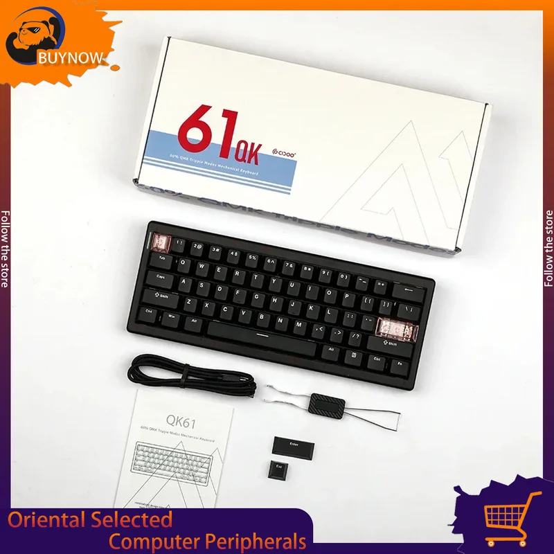Cidoo Qk61 V2 メカニカルキーボード Qmk 3 モードワイヤレス Bluetooth ホットスワップガスケットカスタマイズキーボードオフィスゲーミングキーボード