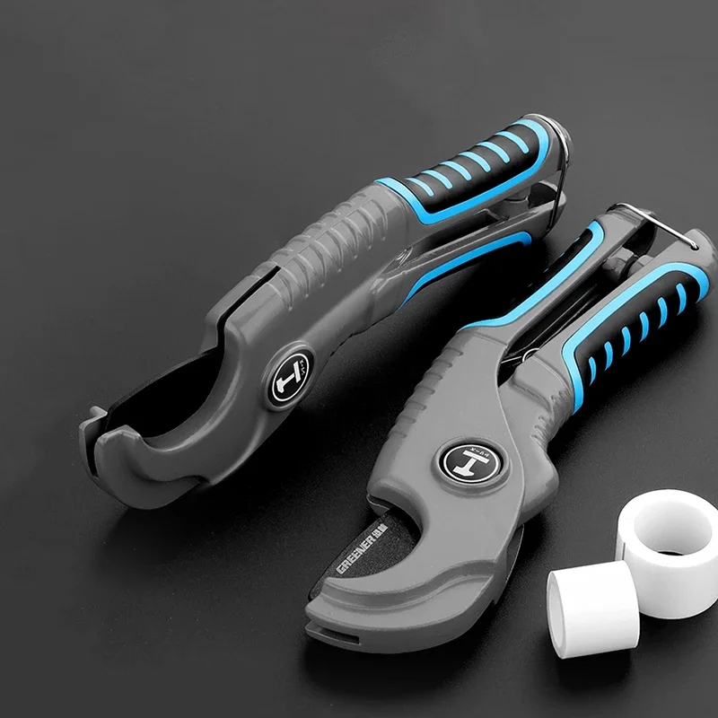 Pipe Cutter 42mm/51mm PVC/PPR Plastic Pipe Cutting Tool Aluminum Ratchet Cutter Scissors Plumbing Manual Cutter Hand Tools