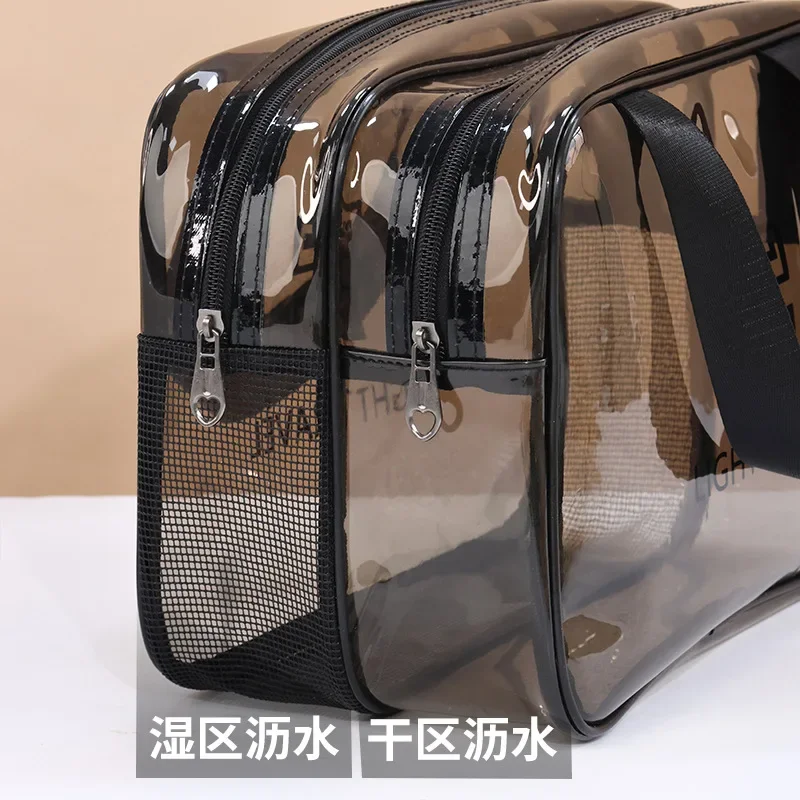 New Transparent Cosmetic Bag PVC Women Double-layer Makeup Bag Beauty Case Travel essentials cosmetic organizer Storage Wash Bag