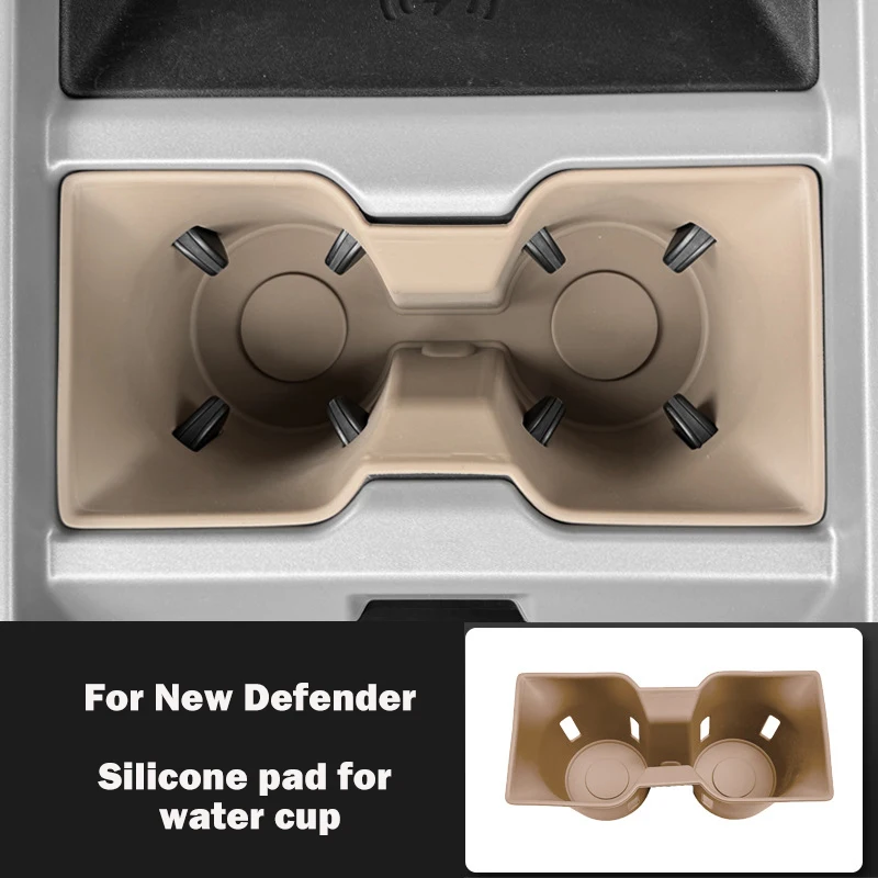 

For Land Rover Defender 110/90 2025 Central Control Wireless Charging Pad Cup Holder, Anti Slip Storage Silicone Protective Pad