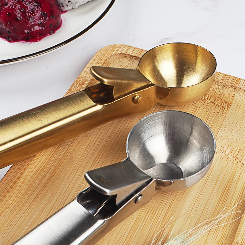 

20pcs Large Stainless Steel Ice Cream Can Be Pressed Ice Cream Scoop Fruit Scoop