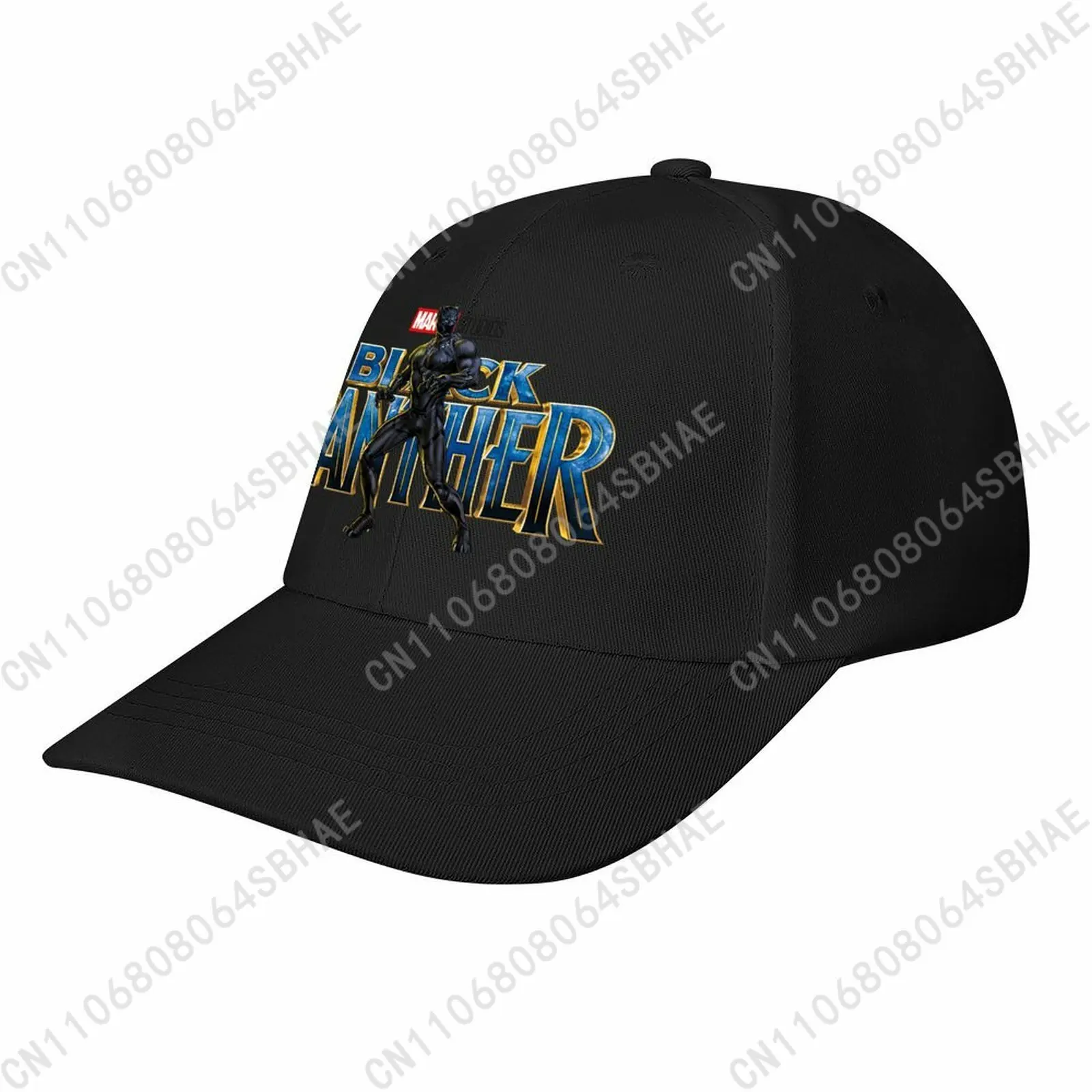 

Marvel Black Panther Baseball Cap Men Women Curved Brim Washed Rubber Print Adjustable Daily Wear Cap Custom Casual Gift Cosplay