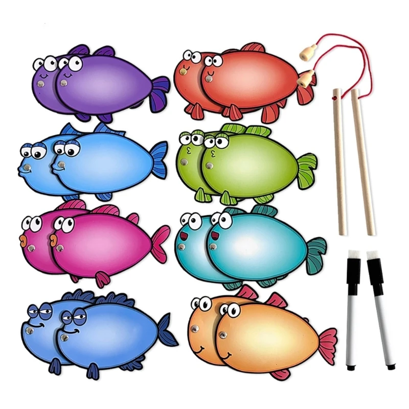 T3LB Letter Tracing Game Set Reusable Writing Cards Fishing Game Toy Educational Toy For Classrooms