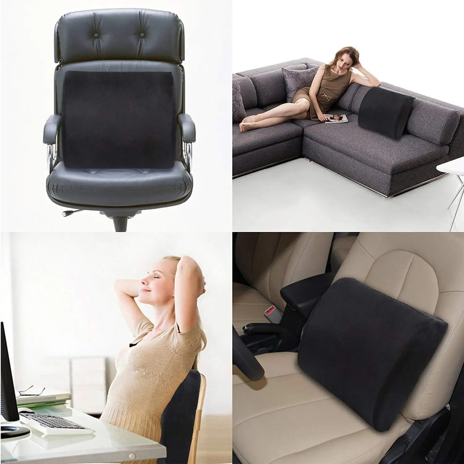 Office Seat Lumbar Support Memory Sponge Lumbar Cushion Slow Rebound Car Cushion Relieves Low Back Pain Breathable Lumbar Pillow