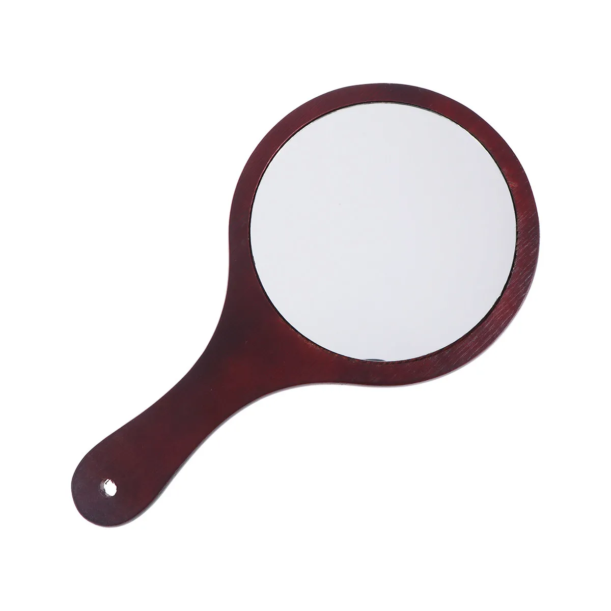 1Pcs Sophisticated Wood Grain Handheld Makeup Mirror Glass Surface Daily Grooming Mirror for Women Wall