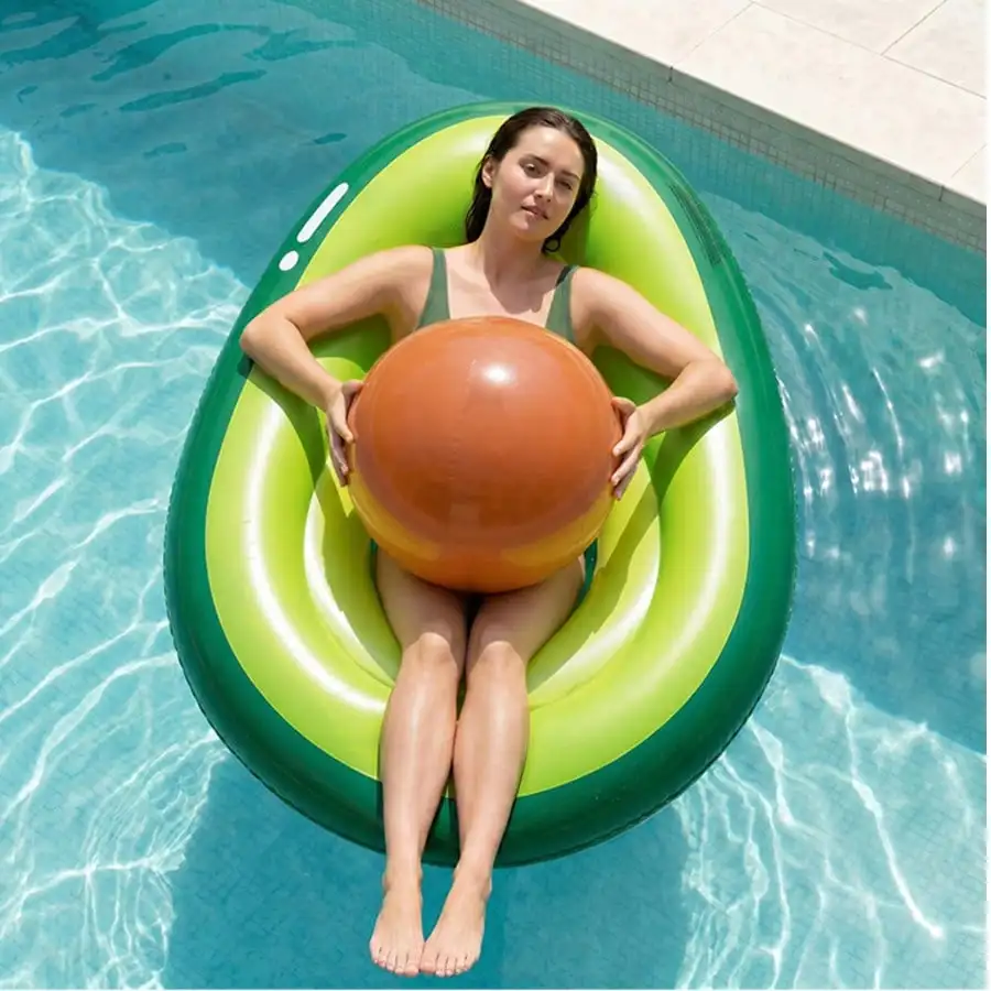 1 colchoneta inflable gigante con forma de aguacate para piscina y playa