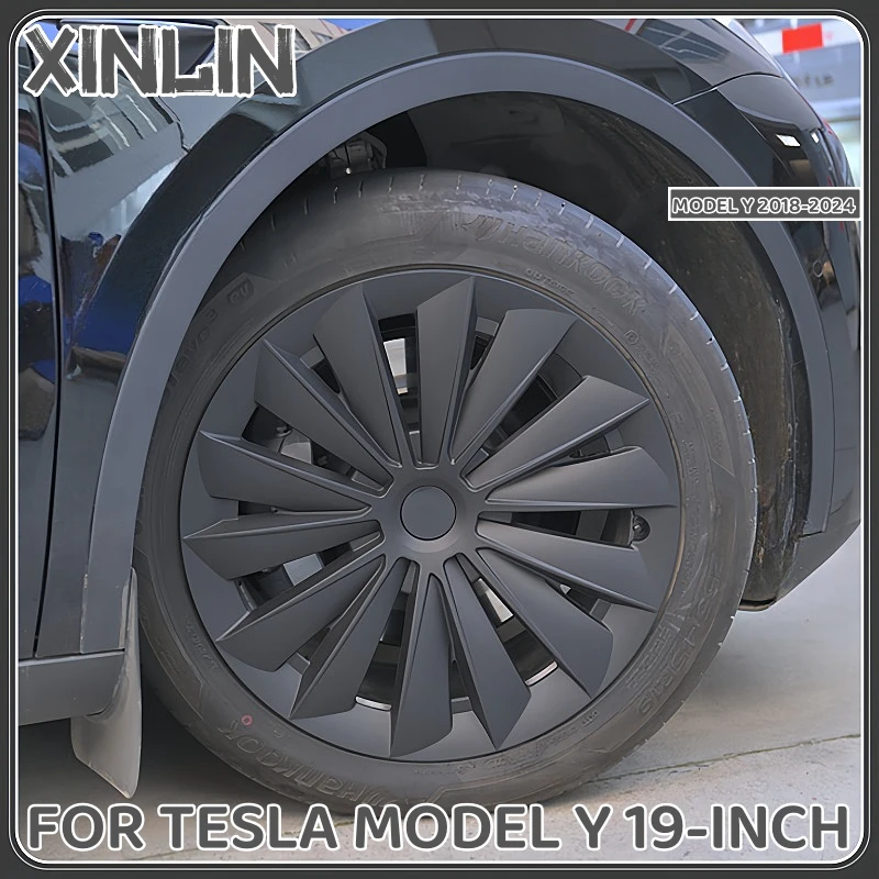 4PCS Hub Cap  for Tesla Model Y 19 Inch Performance Replacement Wheel Cap Automobile Hubcap Full Rim Cover Accessories 2020-2024