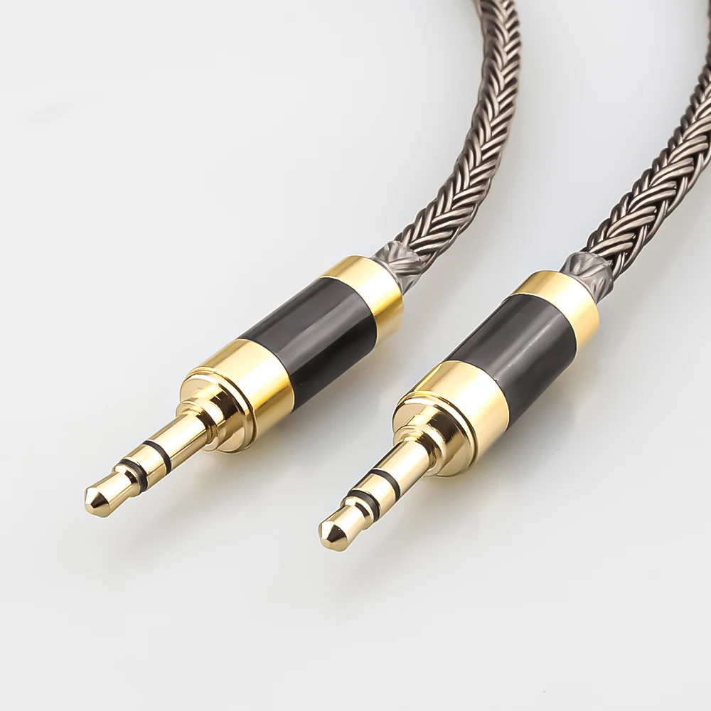 16 Core 7N OCC Mini trs jack 3.5 male to 3.5 mm stereo aux male audio input cable speaker line  for Headphone sound pc earpiece