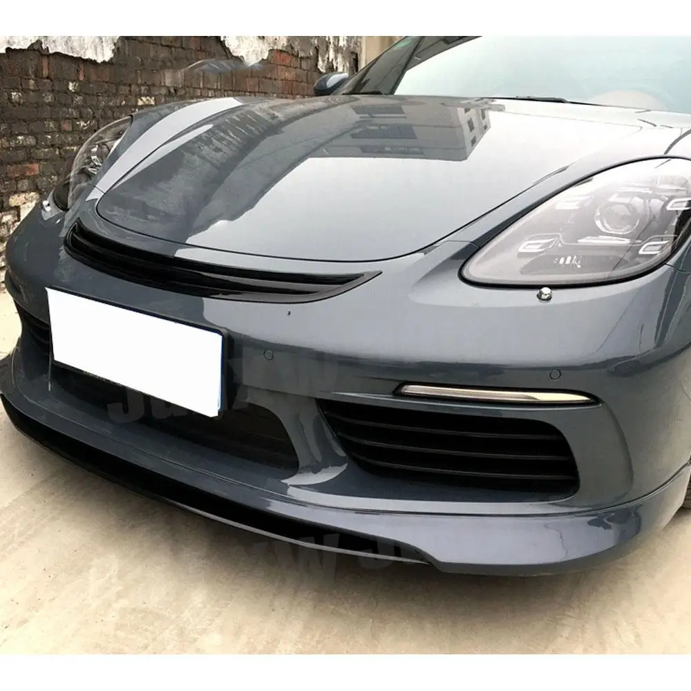 Carbon Fiber Front Bumper Hood Air Vent Trim Grill Decoration Cover fit for Porsche 718 Cayman Boxster 2016-2019