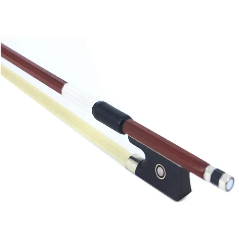 Brazilwood Octagonal Violin Bow Silver Wire Inlaid Ebony Frog Natural Horse Hair Fiddle Bow String Instrument Accessory