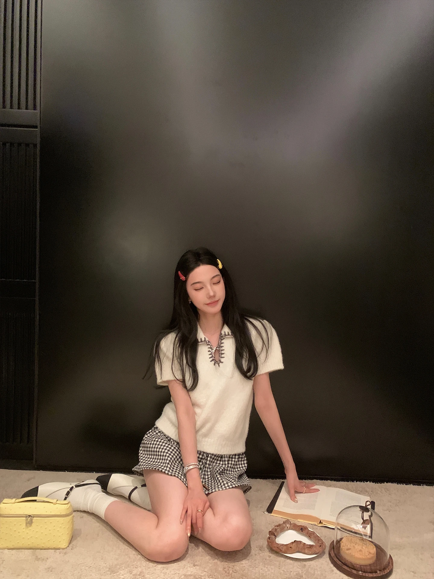 

Ele Camere Knitted Sweater Silk Luster eep Wool Casual Sle Women's Faion Spring Collection ort Sve Flip Collar