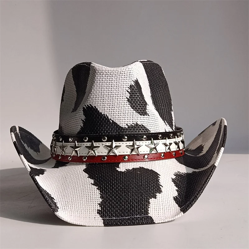 Western Cowboy Straw Hat Embroidered Decal 2026 Low Price Clearance Cowboy Hat Sun Hat Spring/Summer Wide brimmed Hat Sombrero