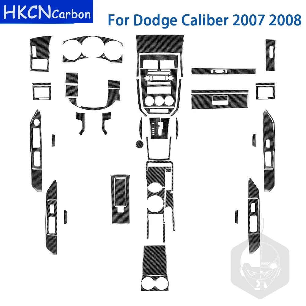

For Dodge Caliber 2007 2008 Accessories Carbon Fiber Car Interior Window Lift Grar Handle Air Outlet Trim Sticker Decoration