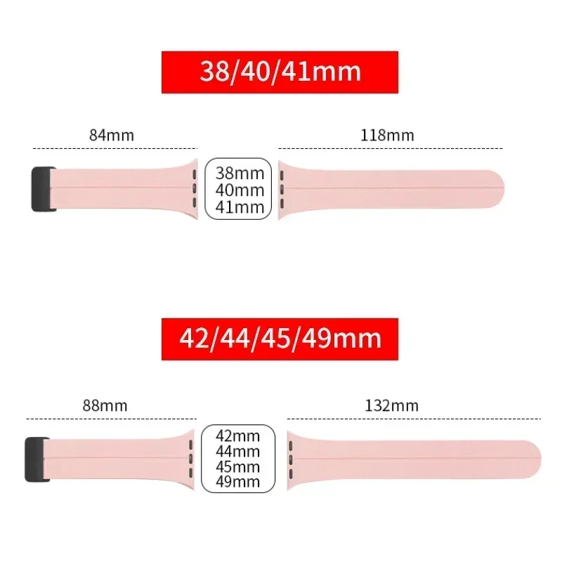 Magnetic Strap For Apple watch ultra band 44mm 45mm 49mm 40mm 41mm 42mm 38mm 45 mm Silicone Bracelet iWatch Series 7 8 se 6 5 3