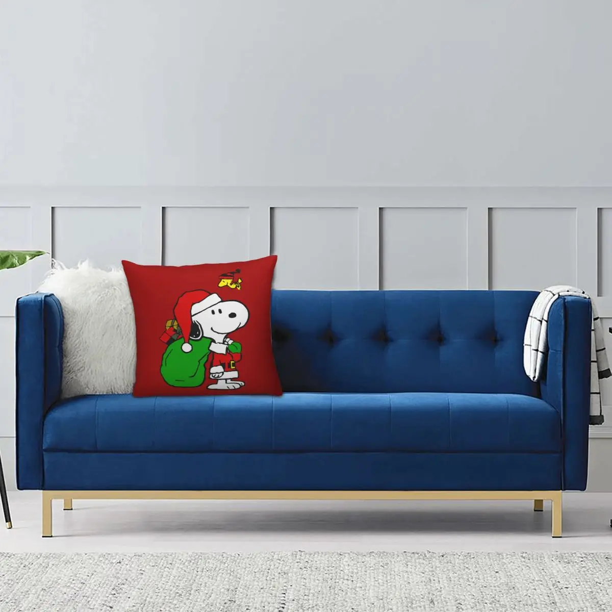 الفول السوداني سنوبي وودستوك عيد الميلاد المخدة قماش مطبوع غطاء الوسادة هدية كيس وسادة غطاء غرفة نوم دروبشيبينغ 40X40cm