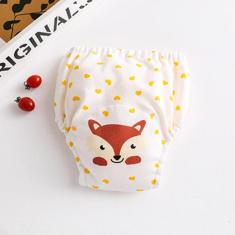 Korean cartoon baby toilet training pants pure cotton washable newborn diaper pants baby learning pants pull-up pants cloth