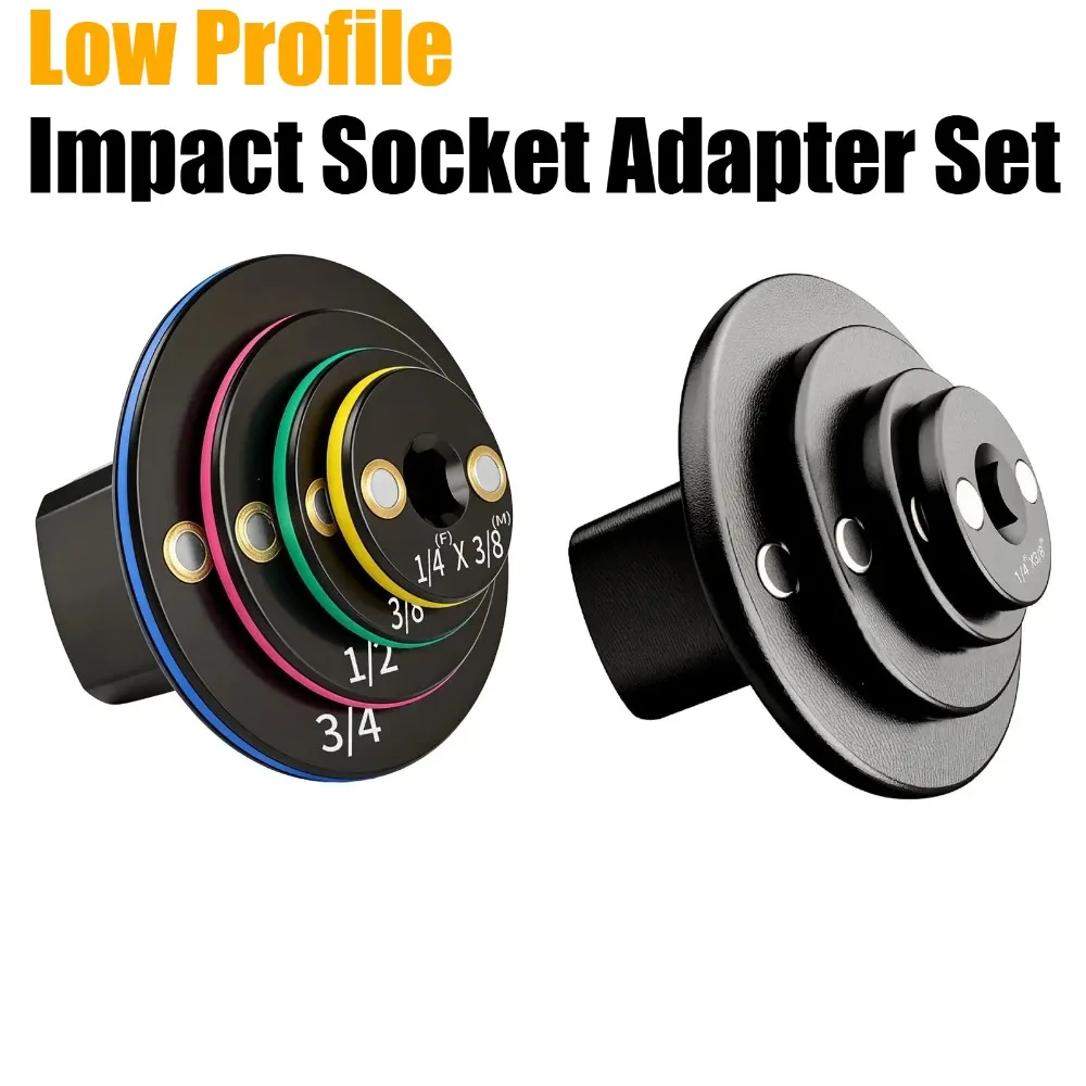 Low Profile Magnetic Impact Socket Adapter Set - Perfect for Tight Spaces, 3/4