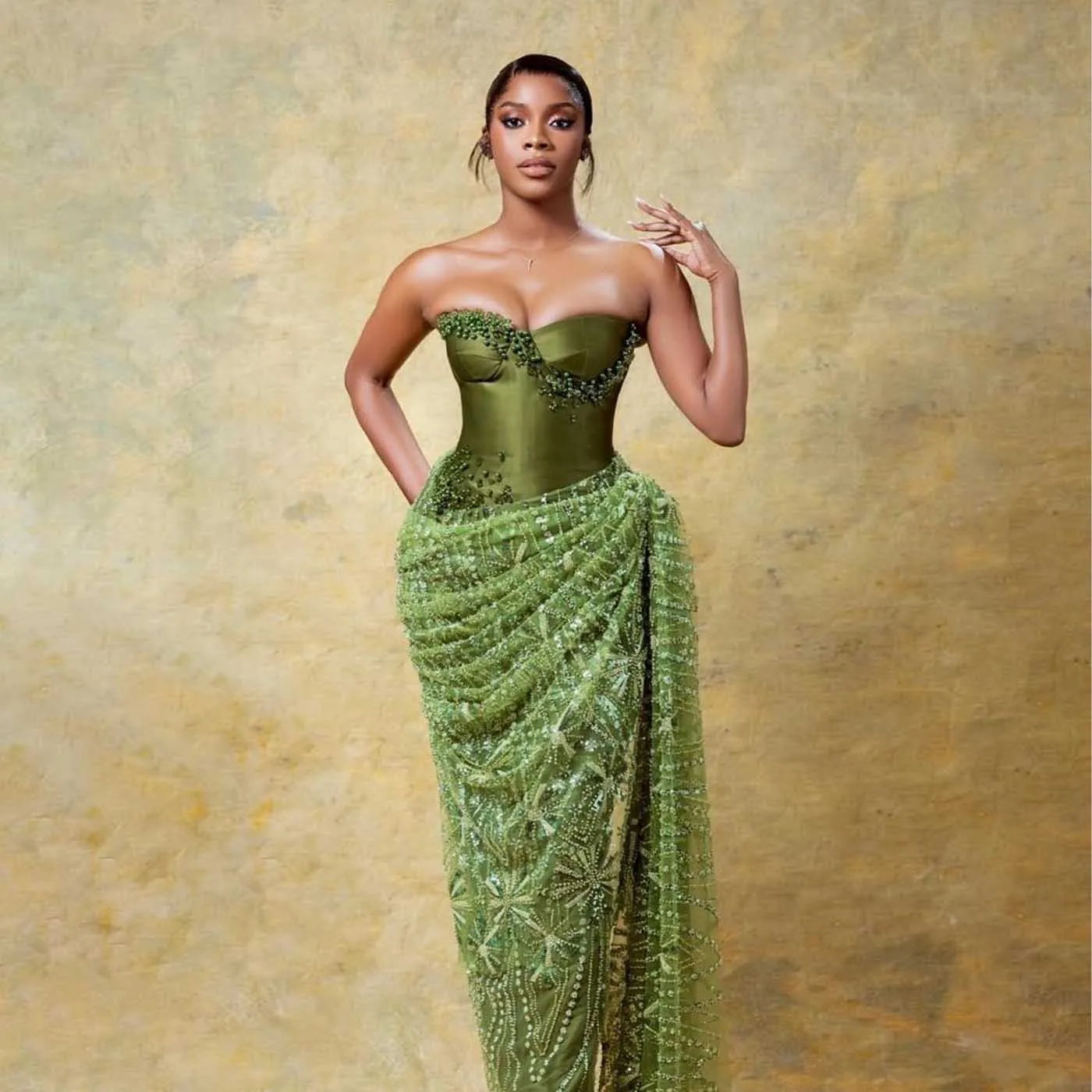 Strapless Green Lac… - image