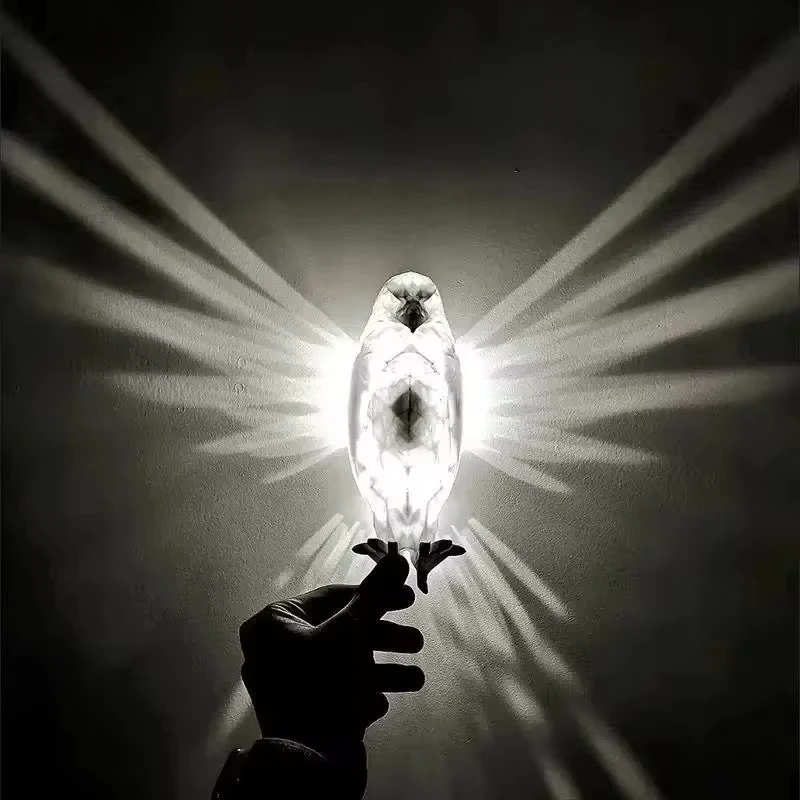 Halloween Wall Lamp LED Animal Projection Lamp Owl Lion Eagle Night Light Atmosphere Sconce 3D Print Body Animal Lighting Lustre