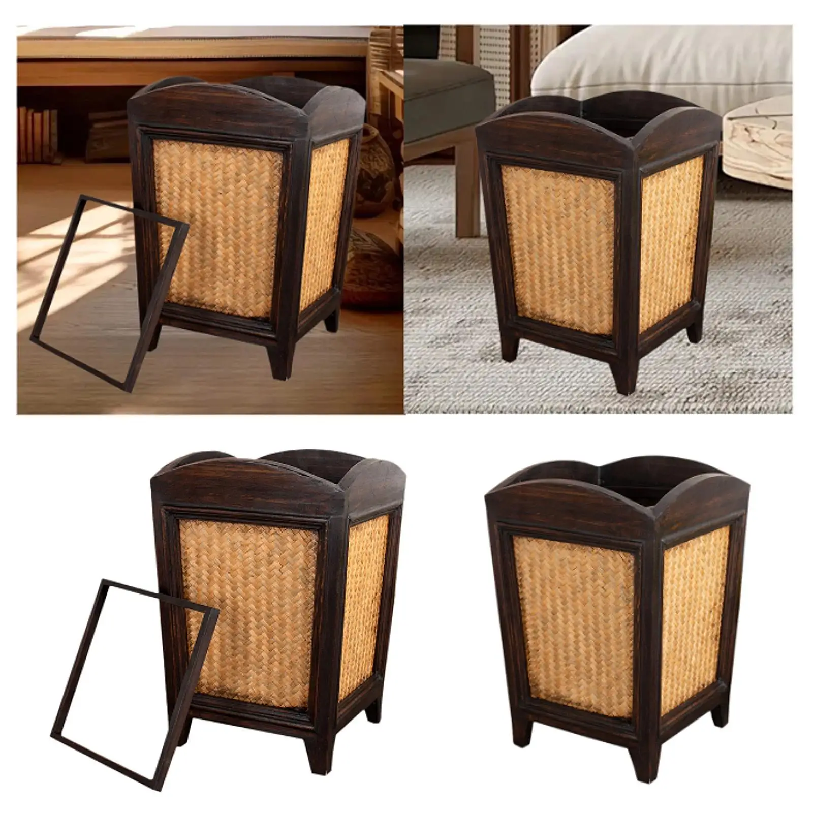 Trash Can Waste Basket Practical Stylish Container Easy to Use Garbage Bin for Small Areas Home Kitchen Office Bathroom