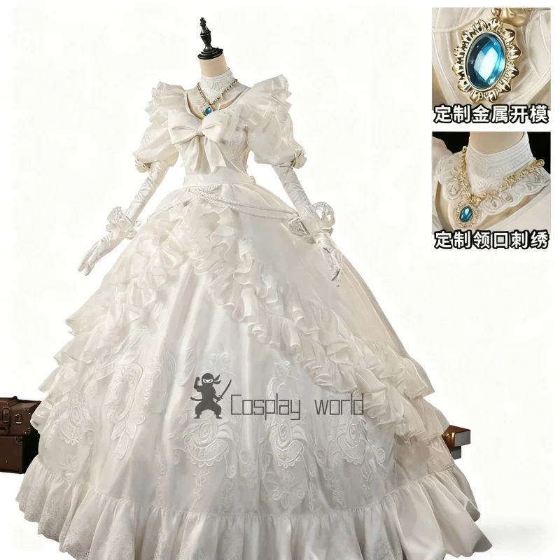 

Игра Identity V Archduchess Косплей Костюм Кровавой Королевы Мэри Новая кожа Белое элегантное платье Опора для женщин Униформа на Хэллоуин