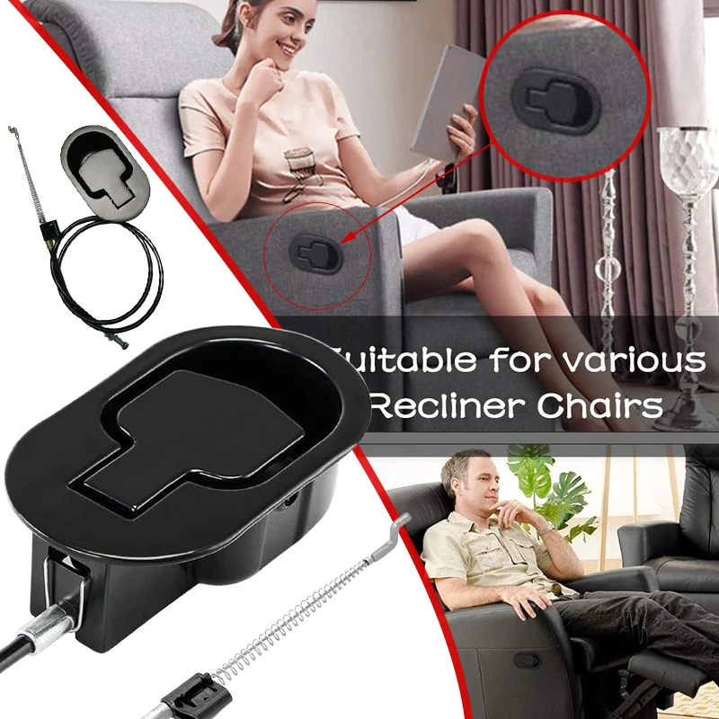 90cm 120cm Universal Recliner Handle Buckle Pull for Sofa Office Chair Black ABS Plastic Release Replacement Sofa Accessory