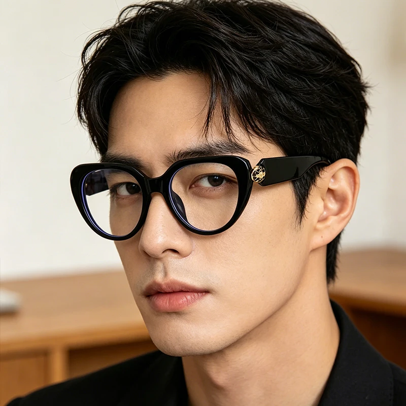 1/2 Pieces/Set Of Anti-blue Light Glasses Fashion Men Women Big Frame Cat Eye Accessory Eyeglasses Trendy Unisex Eyewear