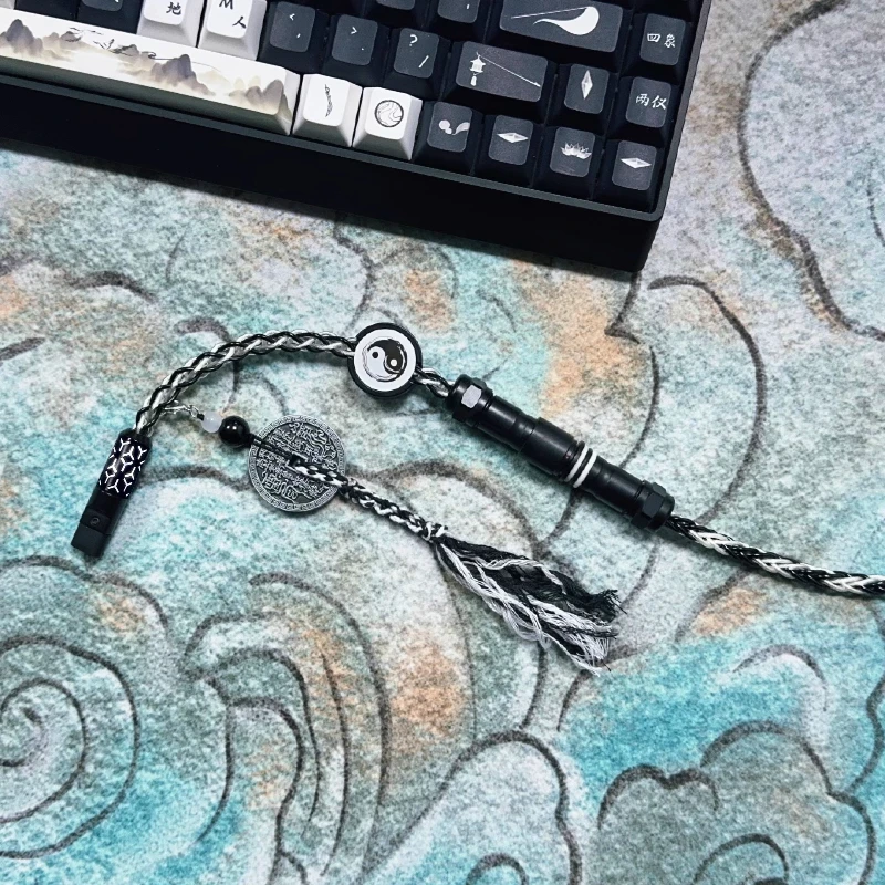 SHINE CUTOMIZE National Style Series Keyboard Cable Single Crystal Copper 8K Esports Navigation Plug in Cable "Mountain Ghost"