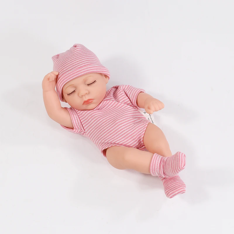 20cm Vinyl-Reborn-Babypuppen mit Kleidung, 8-Zoll-Neugeborenen-Babypuppe, wasserdichte Bebe-Puppe, niedliche Minipuppe für Mädchen, Geburtstagsgeschenke – Detail 9