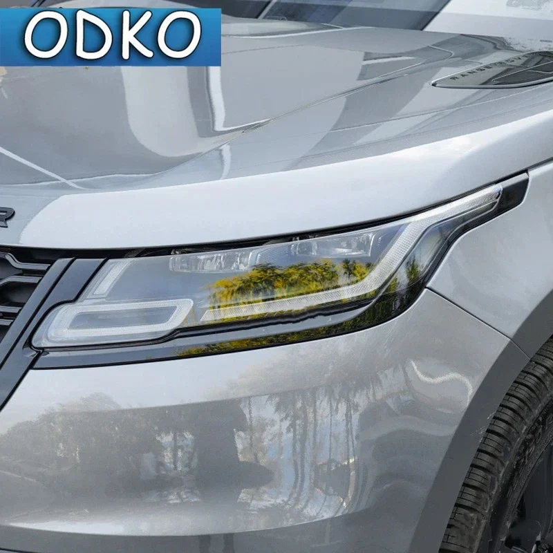 Car Headlight Tint Smoked Black Protective Film TPU Stickers For Range Rover Velar 2017-Present Accessories Anti-Scratch Repair
