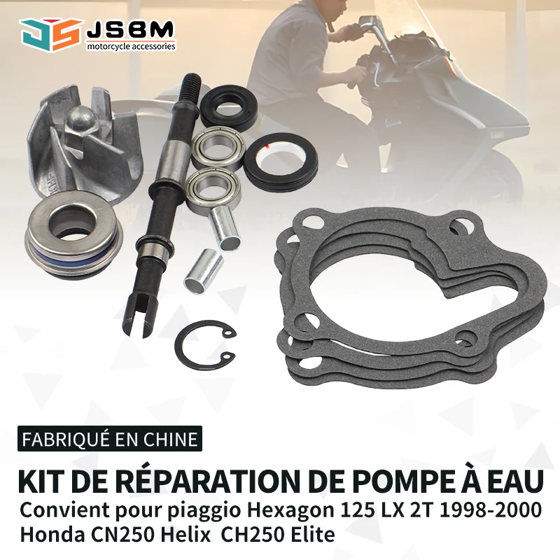 Kit de réparation de pompe à eau pour scooter JSBM 250 cc, pour Piaggio Hexagon 125 LX 2T 1998-1999-2000, Honda Helix 250 CN250 Elite 250 CH250
