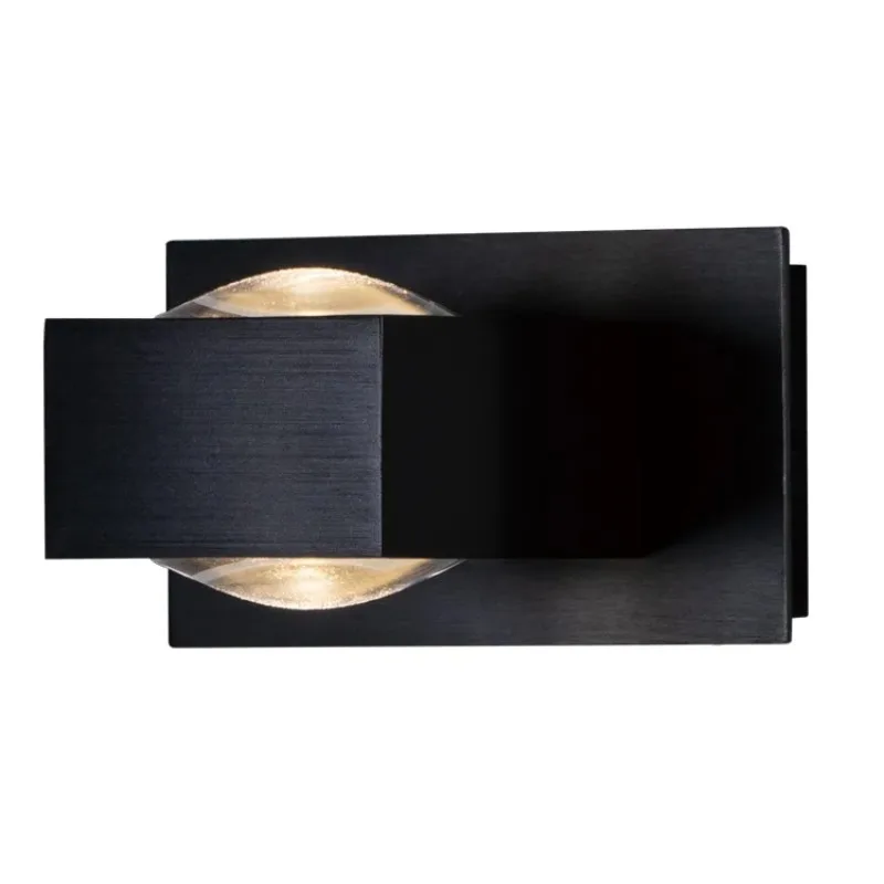 Double bright light source up and down wall lamp 3000K warm color black art wall light for hallway outdoor shop