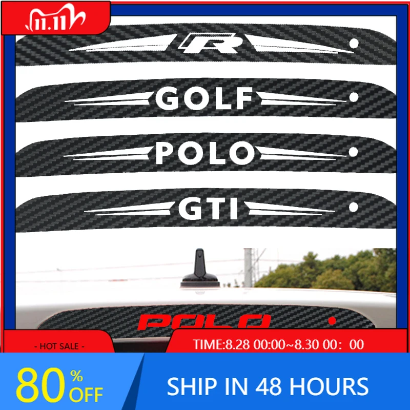 

VW GTI GOLF 2026 Hot For VW VOLKSWAGEN Carbon Fiber Car High Brake Lights Lamp Sticker For Volkswagen GTI R-Line Polo T5 Golf Pa