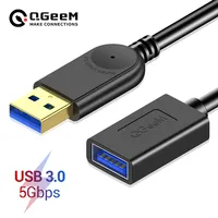 QGeeM USB Extension Cable Cord Super Speed USB 3.0 Cable Male to Female 1m 2m 3m Data Sync USB 2.0 Extender Cord Extension USB