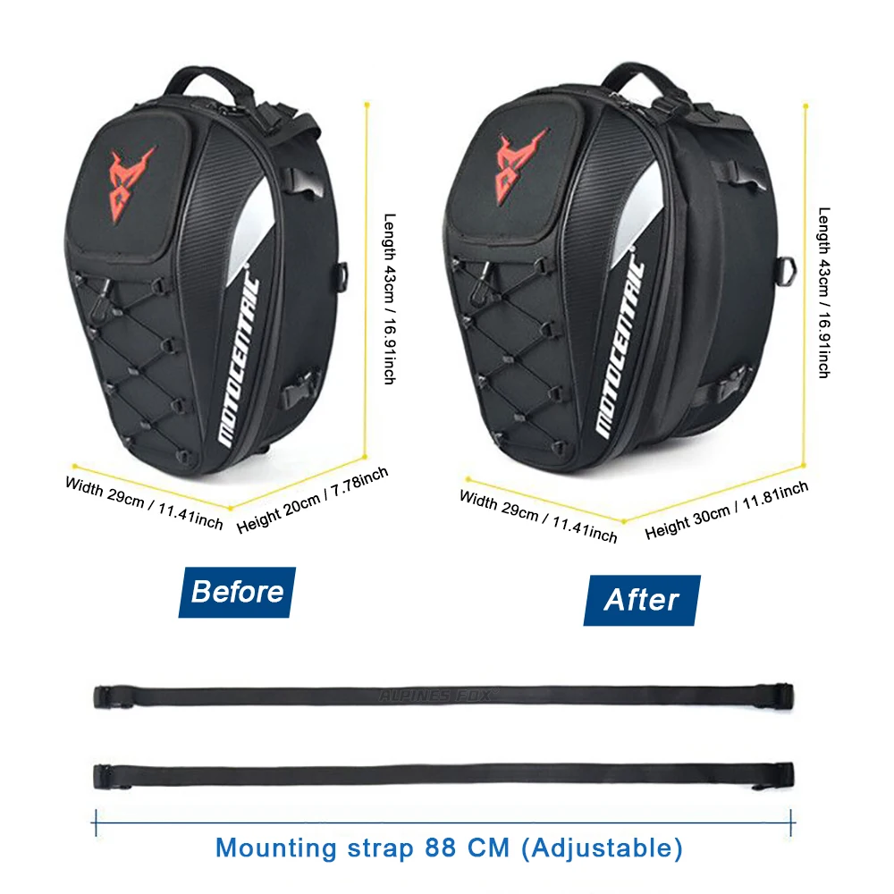 MOTOCENTRIC 100% Waterproof Motorcycle Helmet Bag  37L High Capacity Multi-functional Shoulder  Waist Leg Luggage Moto Equipment image 5