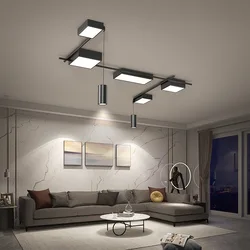 Modern Minimalist Style Design Living Room Bedroom Dining Room Kitchen Black Rectangular Chandelier LED Ceiling Light