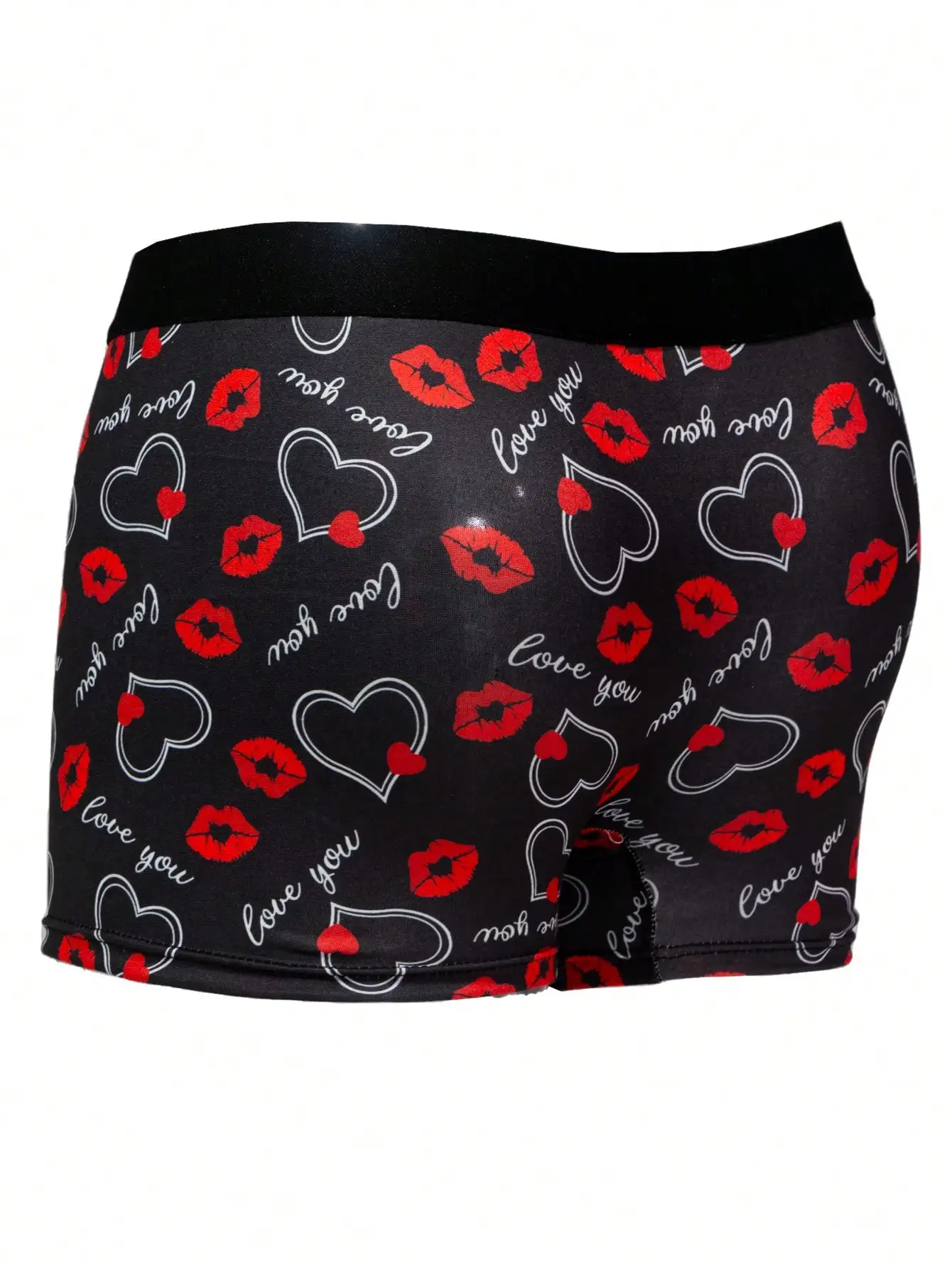 

Мужские боксеры с принтом в виде сердца и губ, дышащие, эластичные, нижнее белье