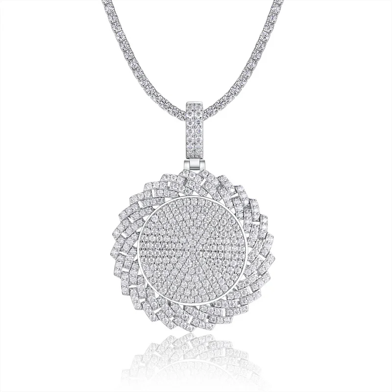 

ZFSILVER модное серебро 925 пробы цвет D белый муассанит дизайн подсолнечник ожерелье для очаровательных женщин вечерние ювелирные изделия подарок P15385