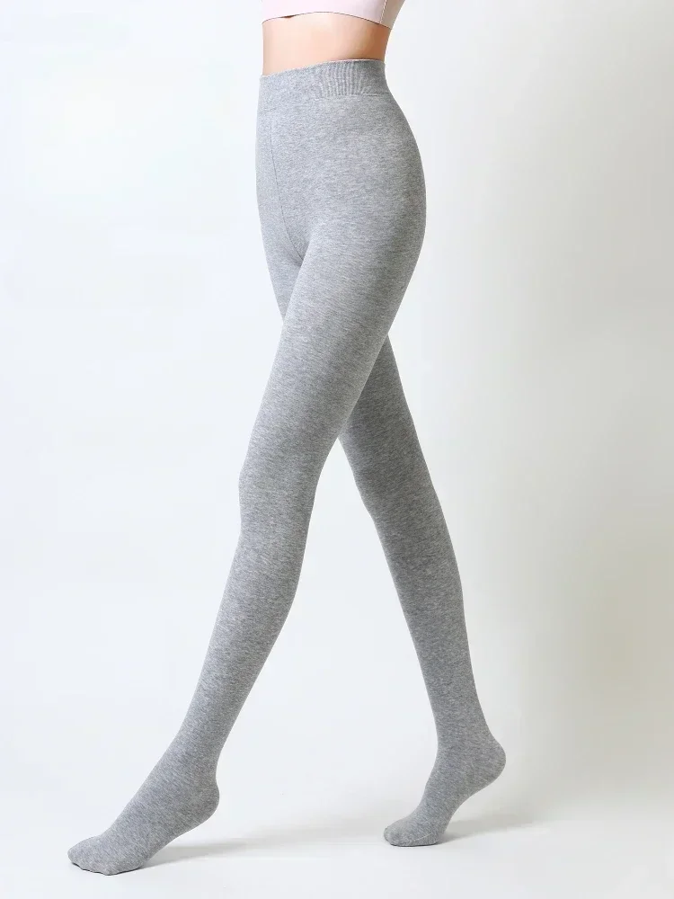 Warme Strumpfhosen für Damen, warme Baumwoll-Kaschmir-Leggings, Damen-Winter, schmale, feste Socken und Strumpfwaren, Haferflocken-Stretch-Strümpfe für Damen