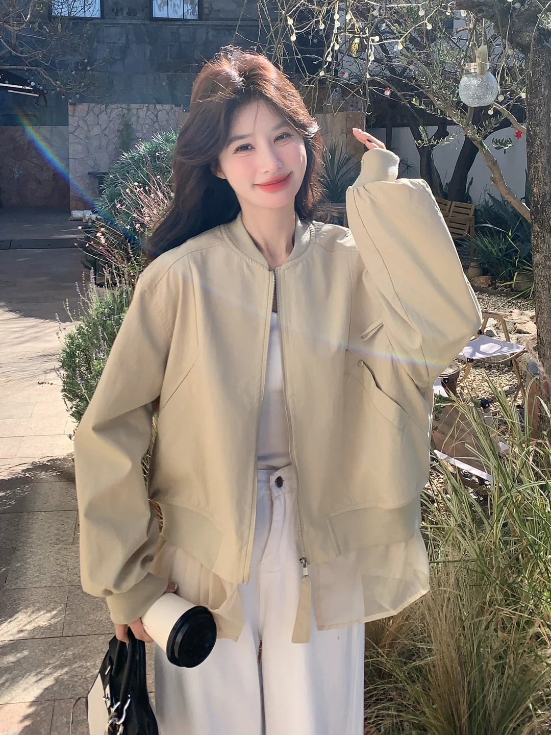 

Повседневная унисекс-куртка в корейском стиле с отстегивающимся сетчатым вставным подолом, женская, весна-осень, новая модная свободная куртка