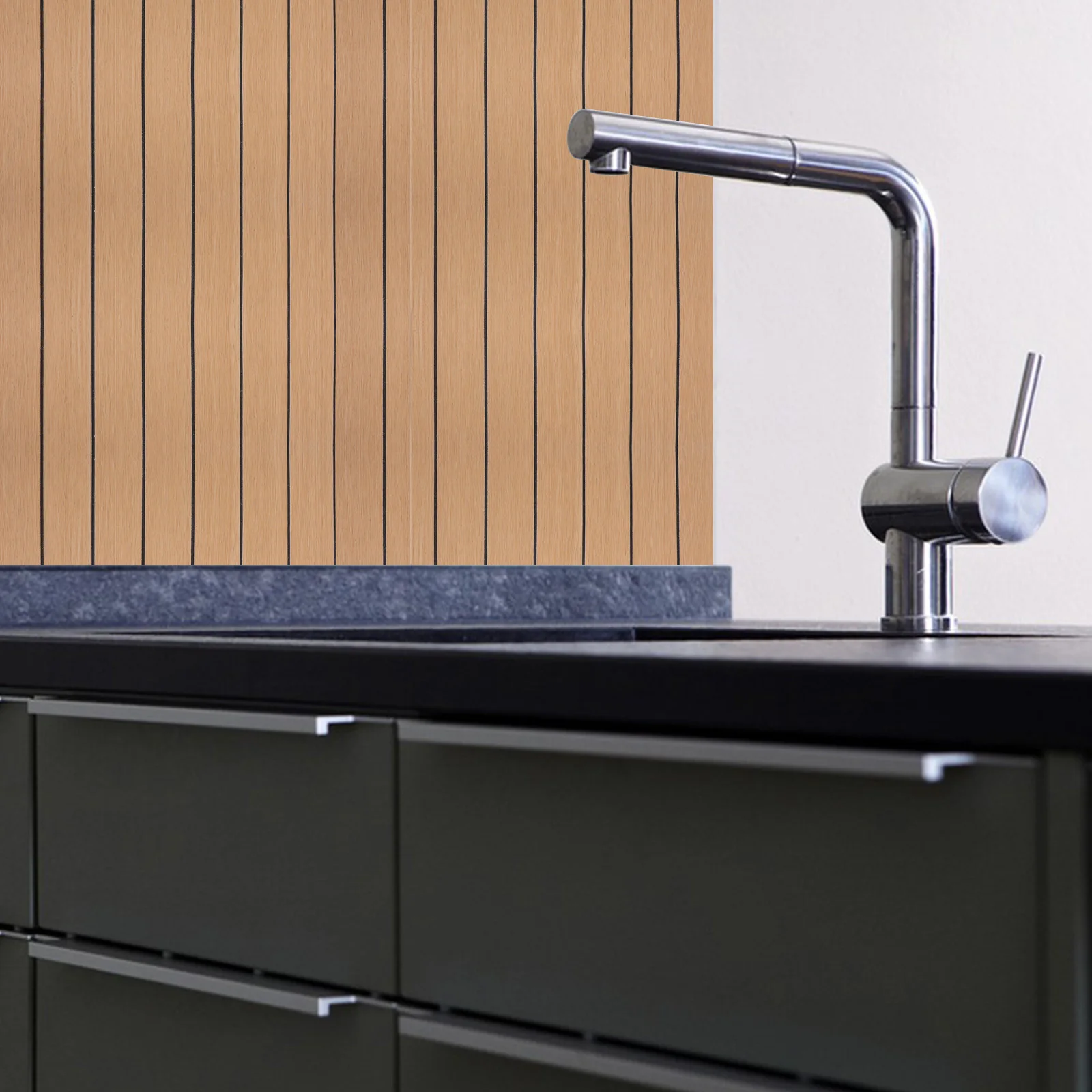 

Waterproof 3D Peel Stick Self-Adhesive Pvc Stickers Decorative 40Cmx300Cm Brown Slat Panels Texture Panels Soundproof Covering