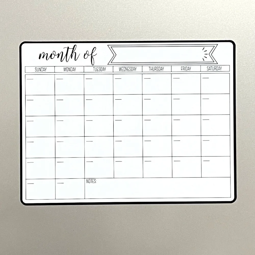 New Magnetic Dry Erase Calendar Easy Clean Reusable Fridge Message Board Wall Mount Monthly Planner Kitchen Use