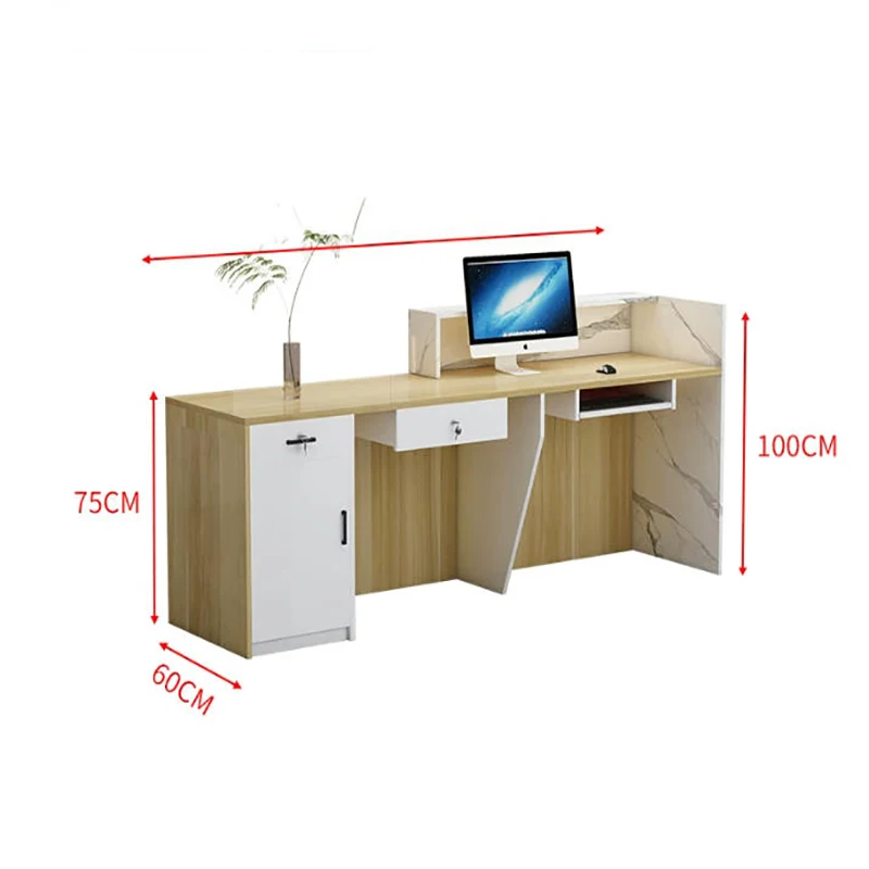 Vintage Office Reception Desk Modern Display Luxury Salon Beauty Reception Desk Trendy Storage Mostrador Commercial Furniture
