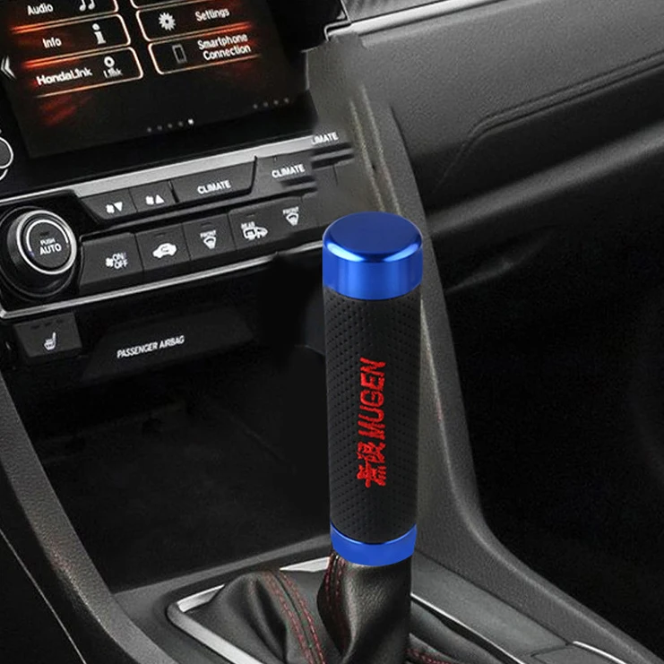 13cm 18cm Universal  Aluminum+Leather Style Mugen Black/Red Gear Shift Knob Extended Manual Transmission Gear Shift Lever Knob