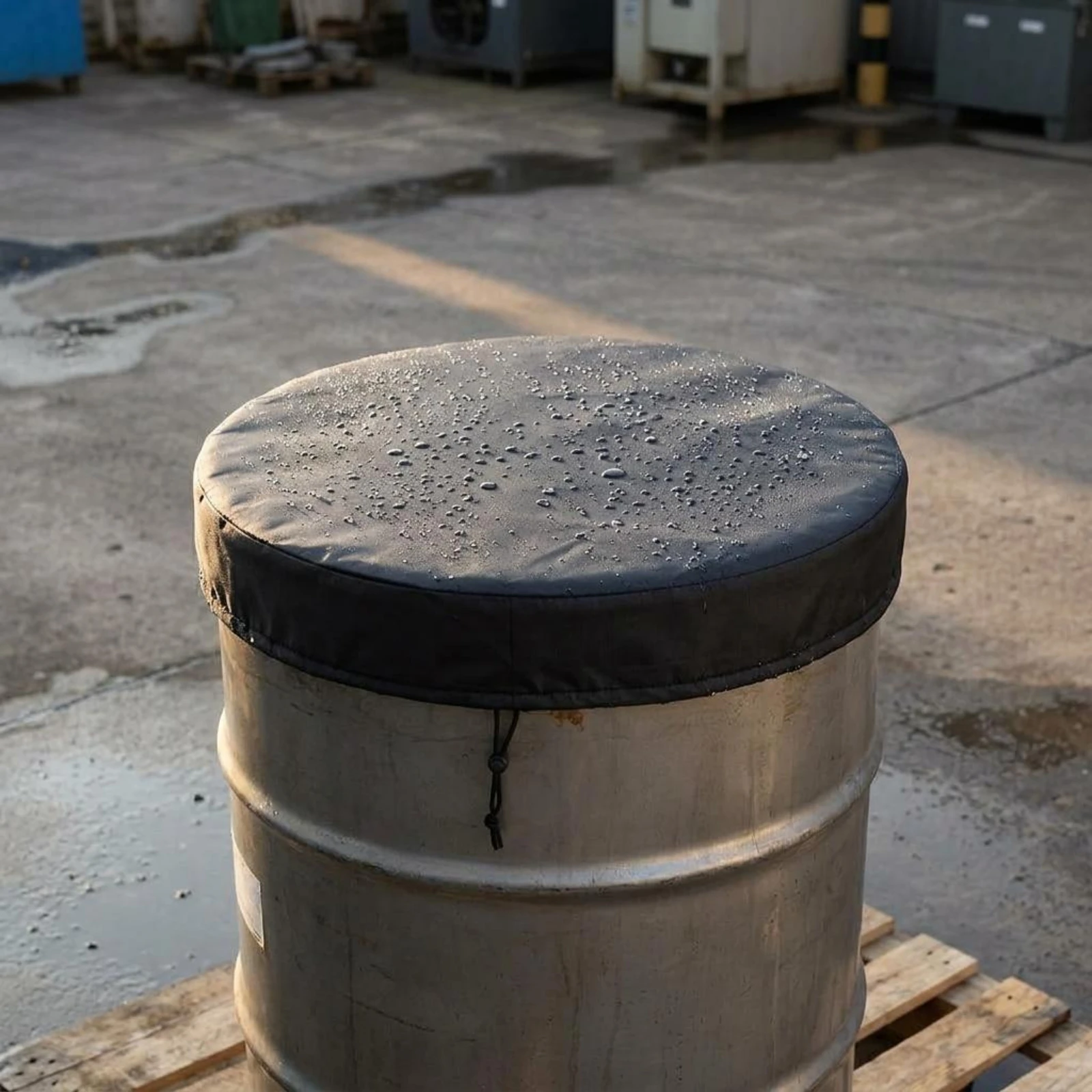 Round Drum Cover Dustproof Waterproof Drum Cover Safeguarding Cloth Oxford Material Silver Interior