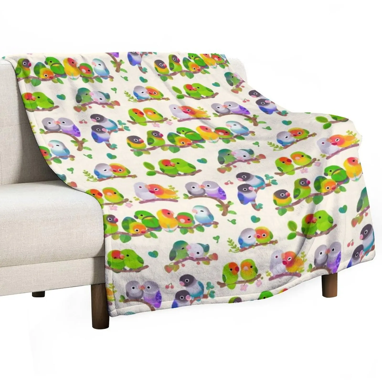 Lovebird Throw Blanket cosplay anime Furrys For Decorative Sofa Blankets